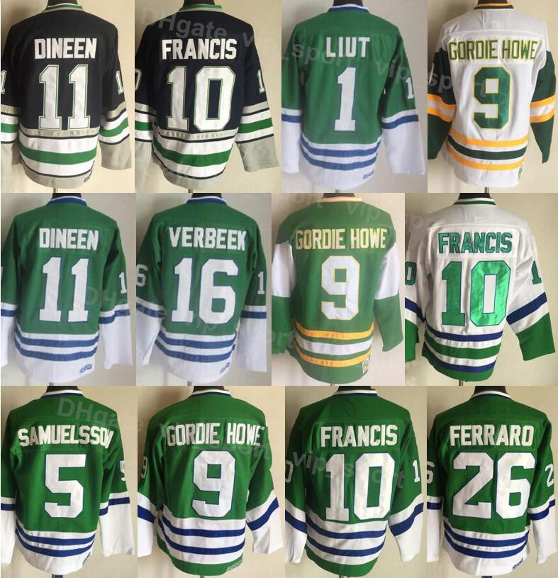 Men Ice Hockey Vintage Retro 9 Gordie Howe Jersey 11 Kevin Dineen 16 Patrick Verbeek 26 Ray Ferraro 10 Ron Francis 1 Mike Liut 5 Ulf Samuelsson All