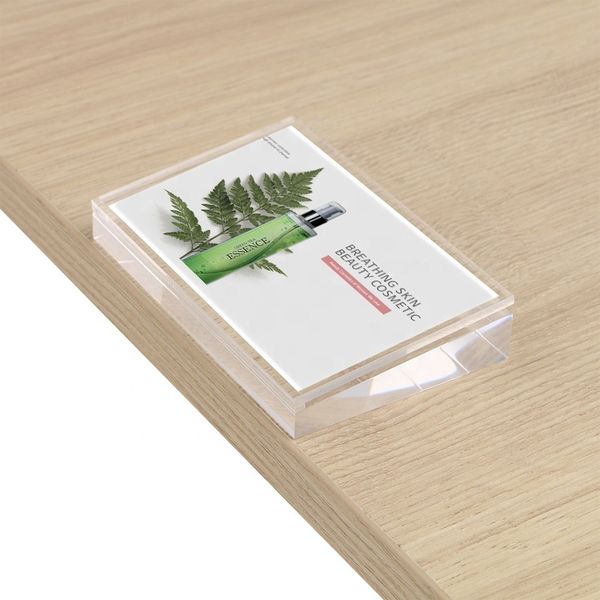 10 x 6cm Shelf Top Price Talker Customized Size Slant Acrylic Photo Frame Block Stand Merchant Info Paper Tag Display Rack