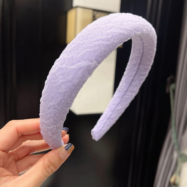 2022 New Fashion Romantic Cotton Yarn Candy Color Periwinkle Blue Headband Hair Band Hoop Hair Accessories For Girl Women