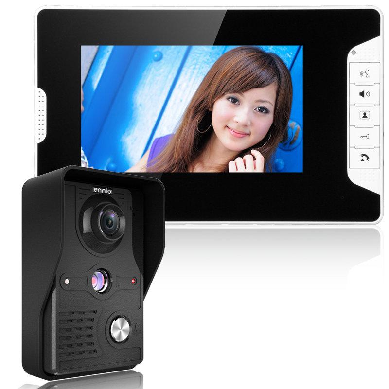 Video Door Phones Visual Intercom Doorbell 7&#039;&#039; TFT LCD Wired Phone System Indoor Monitor 700TVL Outdoor IR Camera Support Unlock