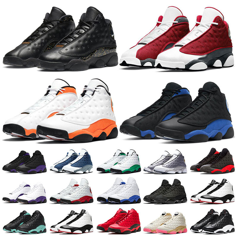 Mens sneakers Basketball running Shoes 13s Gold Glitter Red Flint Starfish Hyper Royal Black Cat Melo Playground womens sports trainers