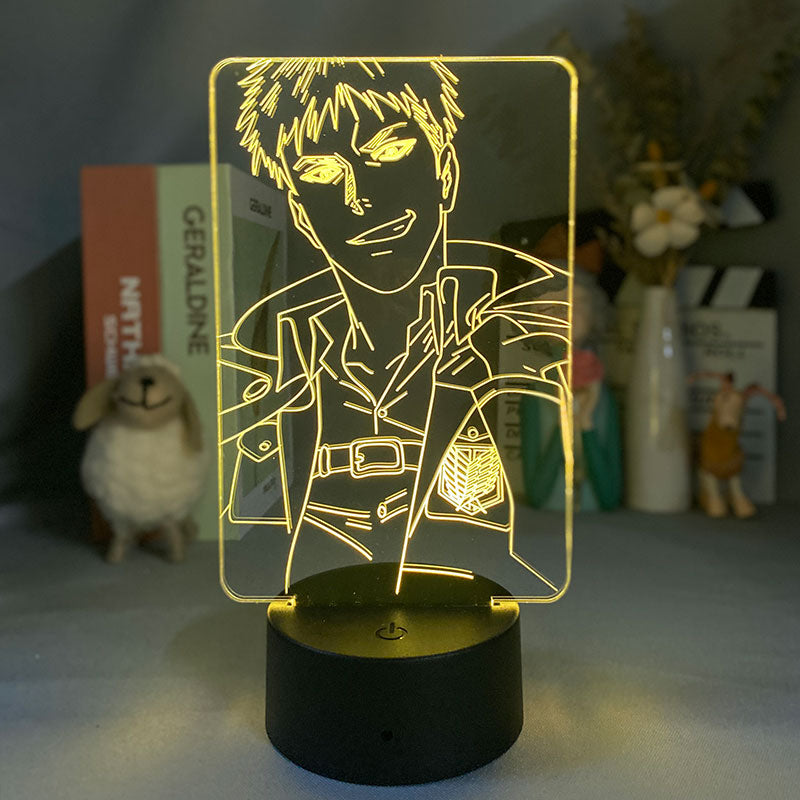 Anime Night Light Baby LED 3D Desk Lamp Attack on Titan Lena Brown Figure Nightlight Color Changing Room Decor Gift Dropshipping