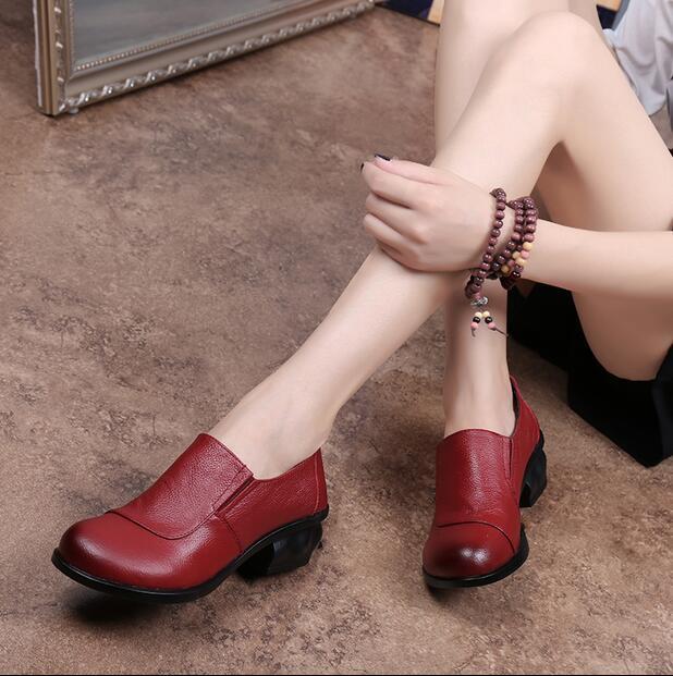 2021 Genuine Leather Shoes Pumps Office Ladies Shoes Black 1