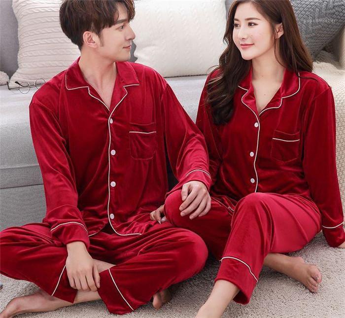 Men&#039;s Sleepwear Long Sleeve Pajamas Sets Males Fashion Loose Underwear Mens Womens Plus Size Sleepwears Suits Couple Designer Lapel Neck Button