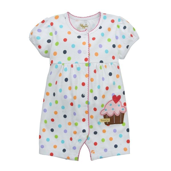 Summer Baby Girl Clothes 100% Cotton Newborn Romper Polka Dot Jumper Baby Boy Clothing Shortall Infant Jumpsuit Bebe Roupas 210413
