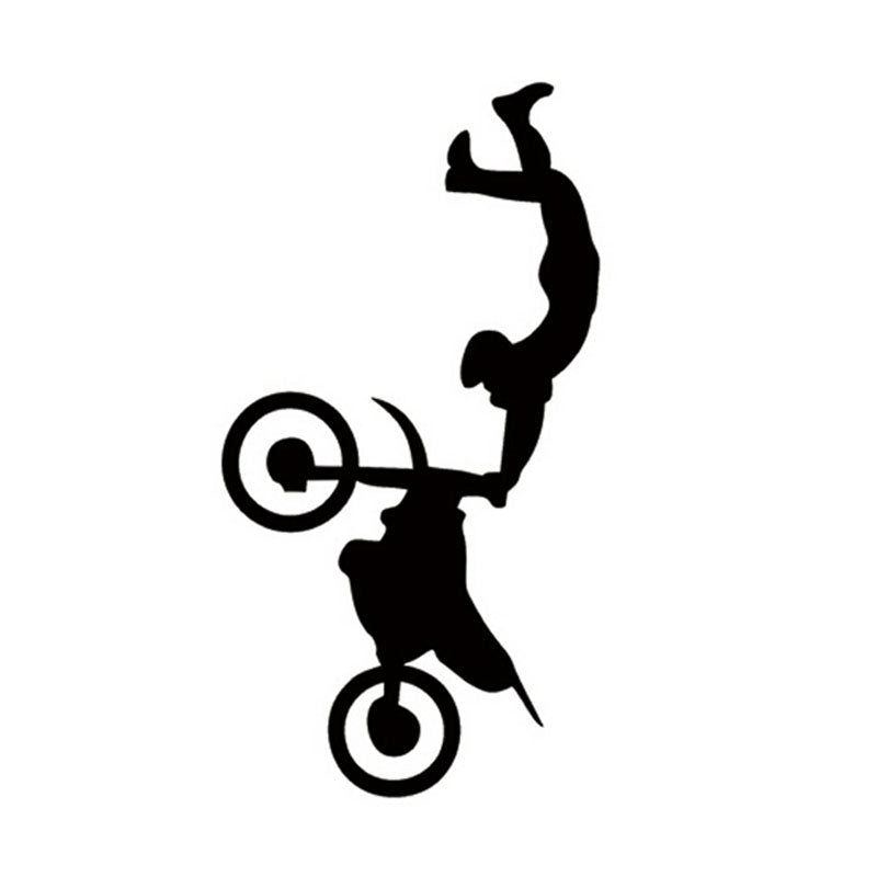 Car Stickers Freestyle Off-road Motorcycle Bike and Cartoon Sports Creative Stickers Black-white, 17cm*9cm