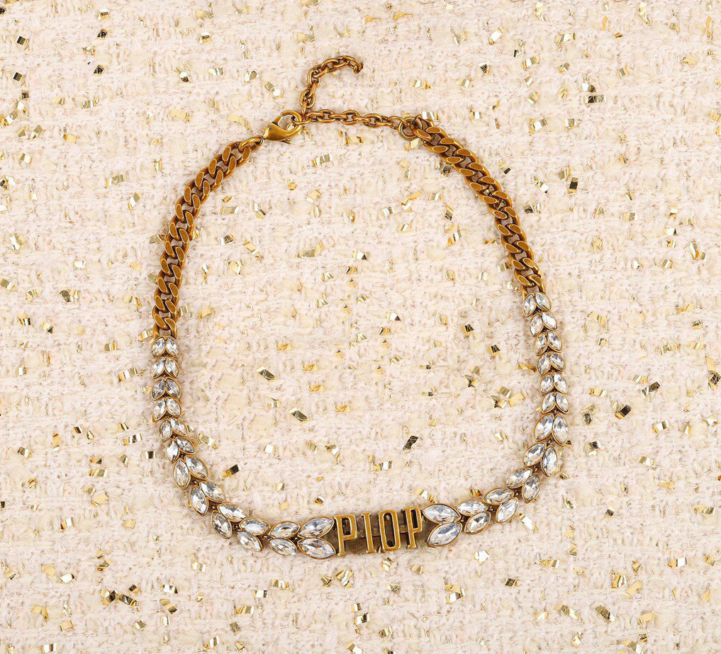 2021 NEW Fashion initial letter chokers necklace for lady women Party wedding lovers gift engagement luxury jewelry for Bride With BOX hb401