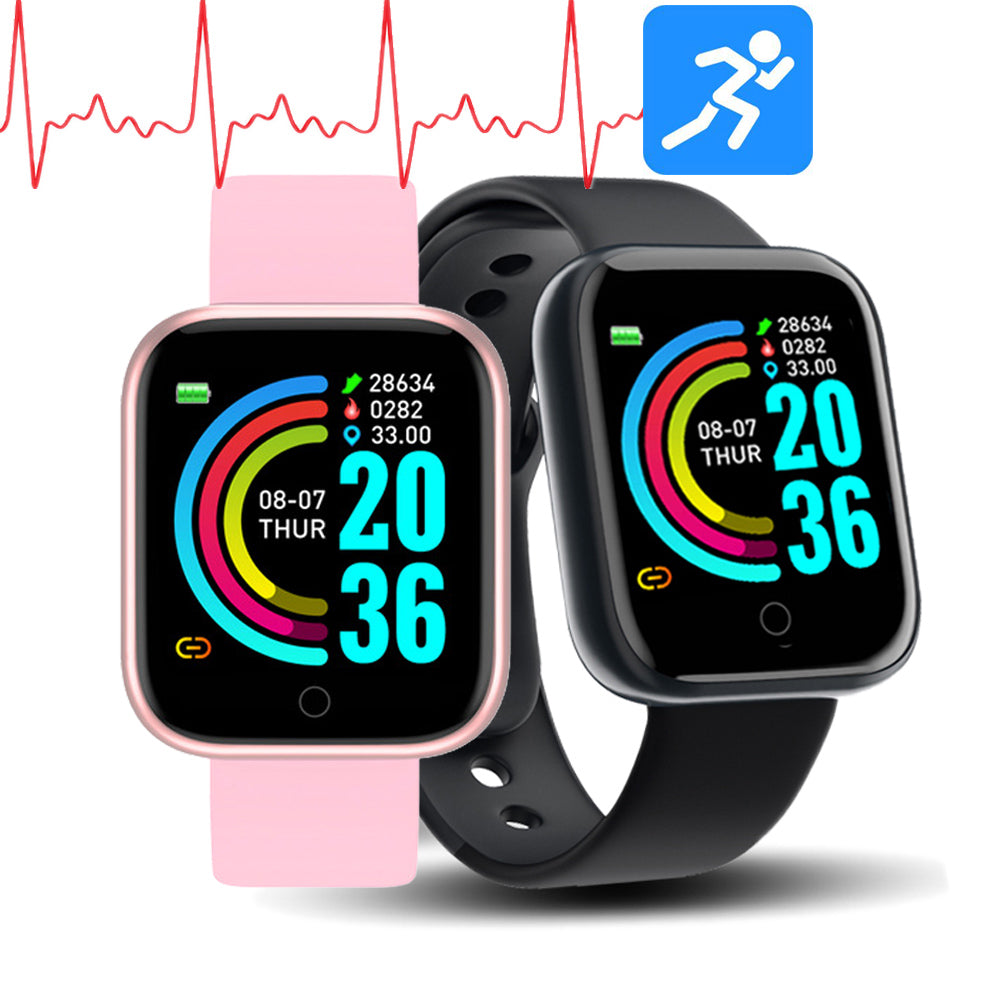 Y68 Smart Watch AppleWatch Life Waterproof Fitness Tracker Heart Rate Monitor Blood Pressure Bluetooth D20 Smartwatch For Android apple