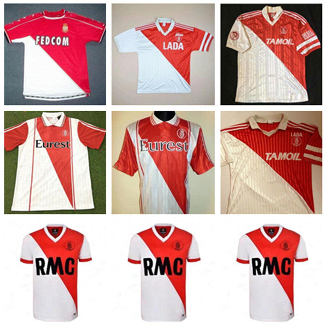 Player Version Retro Monaco Soccer Jerseys 82 90 91 92 94 95 96 97 Tuybens Dalger Vintage AS BEN YEDDER JOVETIC GOLOVIN Flocage JORGE Football Shirt