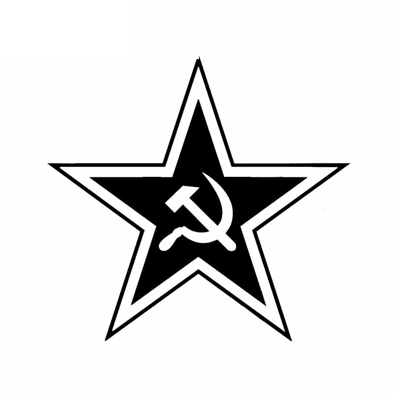Hammer and Sickle Car Sticker Decals Fashion Stickers Personality Decals for All Kinds of Cars Black-white, 13CM *12CM