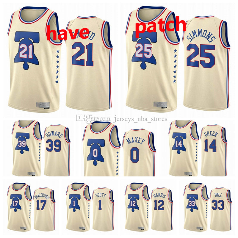 2020-21 Philadelphia&#132;76ers&#132;Basketball Jersey Men Kids Joel 21 Embiid Ben 25 Simmons Allen 3 Iverson Jerseys 2021 Youth Edition City White