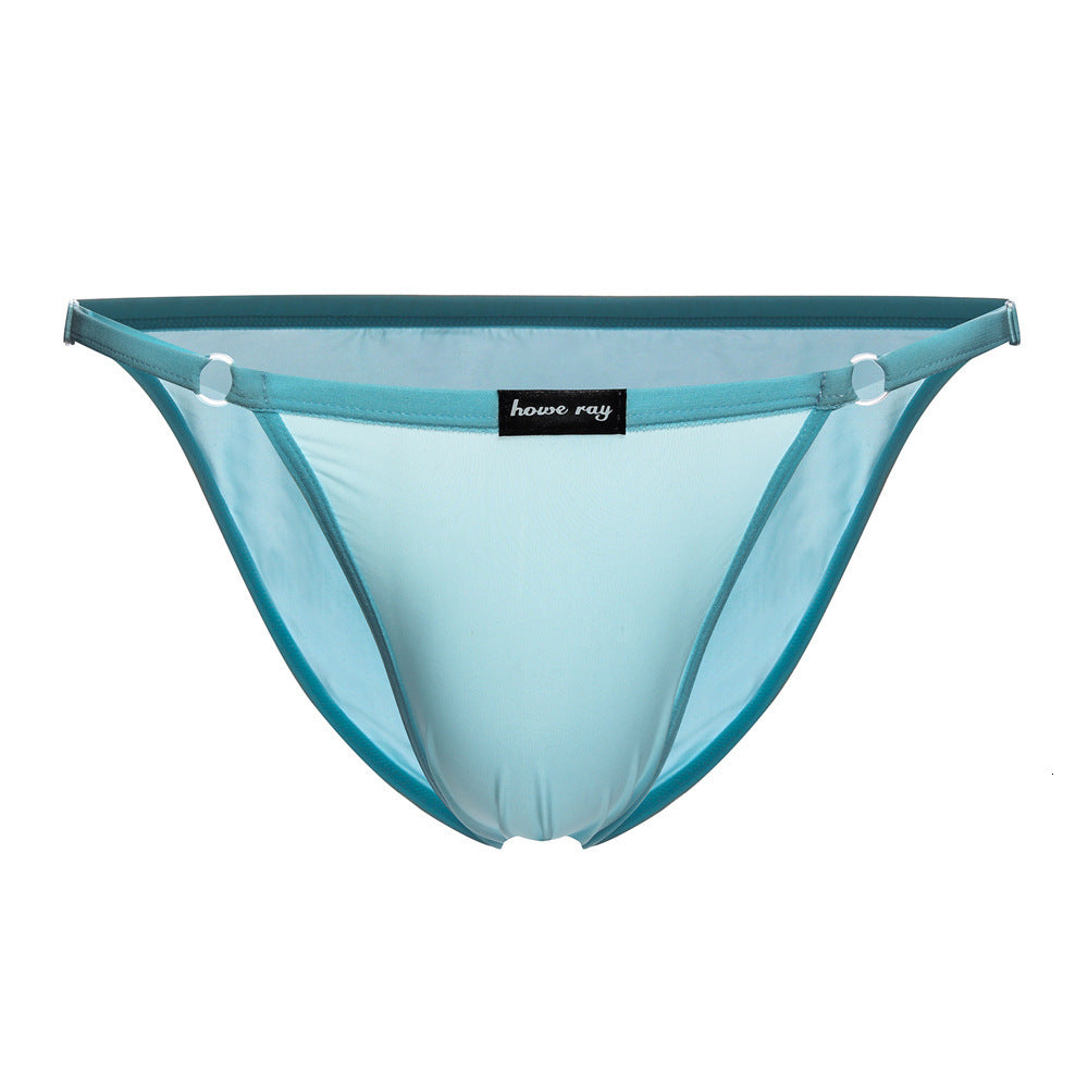 Underpants Summer Swimwear Mens Lingerie Adjustable Waistband Soft Fabric Solid Color Low Rise Bikini Briefs Underwear for Men Swi