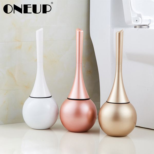 ONEUP Floor-standing Toilet Brush Holder For WC Household Cleaning Brush With Base Bathroom Accessories Long Handle Cleaner Tool 210329