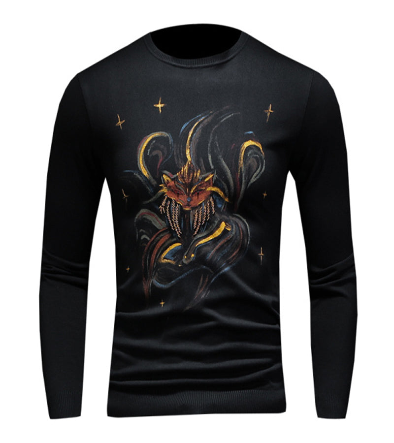 hoodie personalized printing mask designs spring and autumn sweater Men&#039;s long sleeved sweaters mens fashion western design