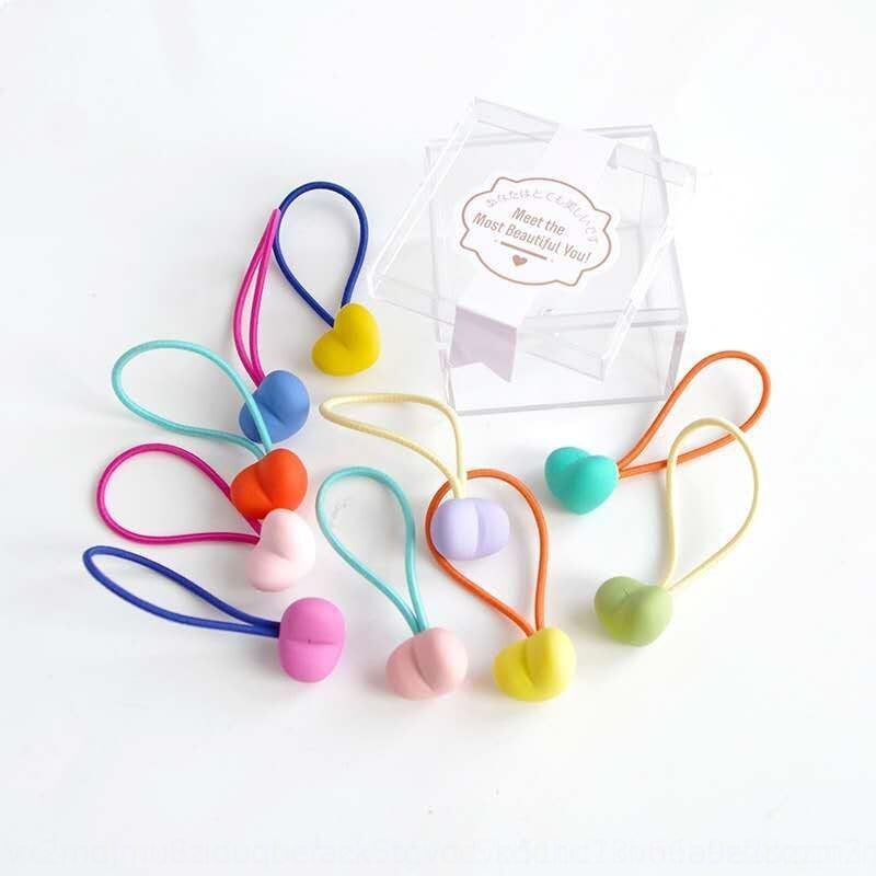 rgz korean children&#039;s accessories rubber candy color hair circle children&#039;s band cute baby hair rope 10 boxed rubber bands
