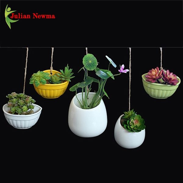 Planters Pots Hanging Ceramic Succulents Plants Flower Pot Mini Pots For Plants Green Plant Planters Holder Modern Home Office Wall Decorati