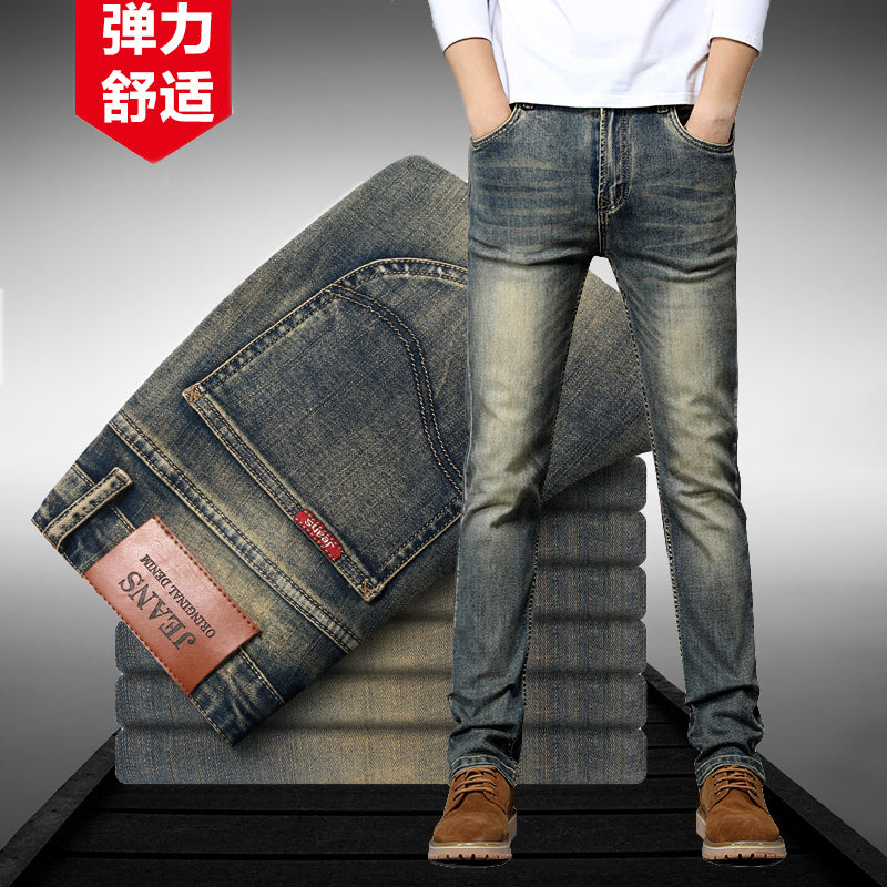 A 021 Smoke Grey Jeans Men The Spring And Autumn Period And The New Youth Elastic Straight Fall To Restore Ancient Ways Of Cultiv