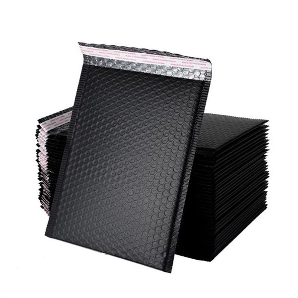 50pcs Black Mail Bags 20*25+4cm Bubble Envelop Self Seal White Foil Bubbles Mailer For Gift Packaging Lined Poly Mailers Wedding Bag Mailing