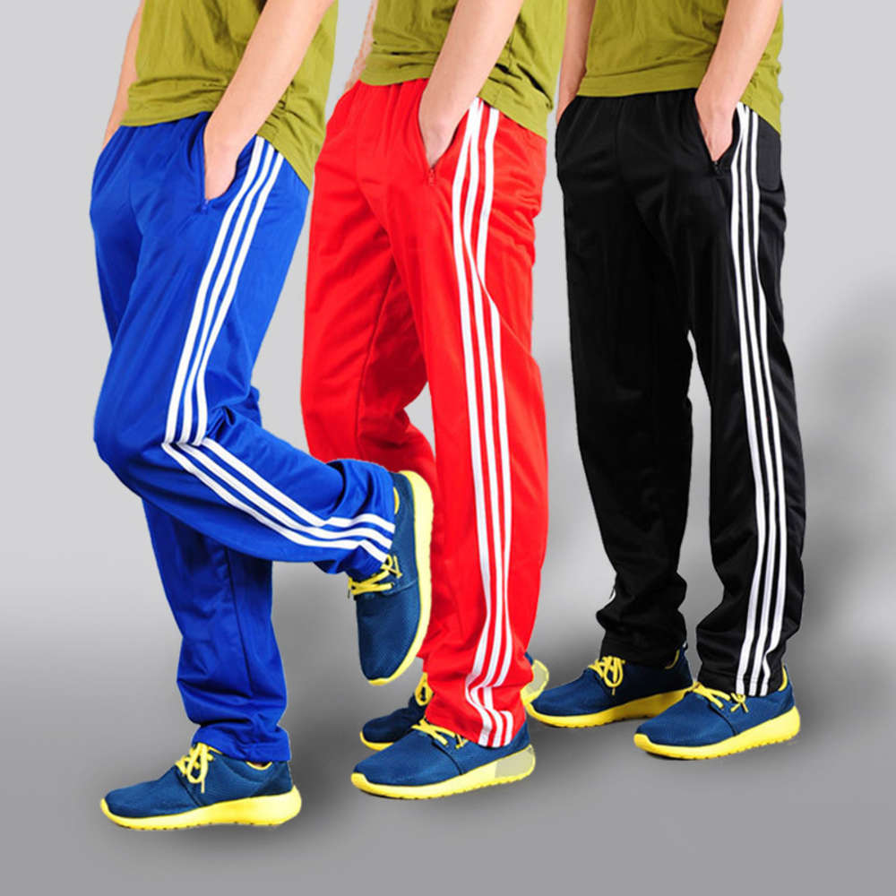Three bar school UNIFORM polyester sports fast dry fitness running loose large straight PANTS