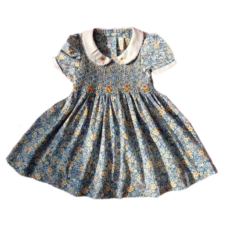 Girls&#039; dresses Infant Smocked Dress Baby Girl Handmade Frocks Children Spanish Boutique Clothes Toddler Vintage Embroidery Smocking Dresses