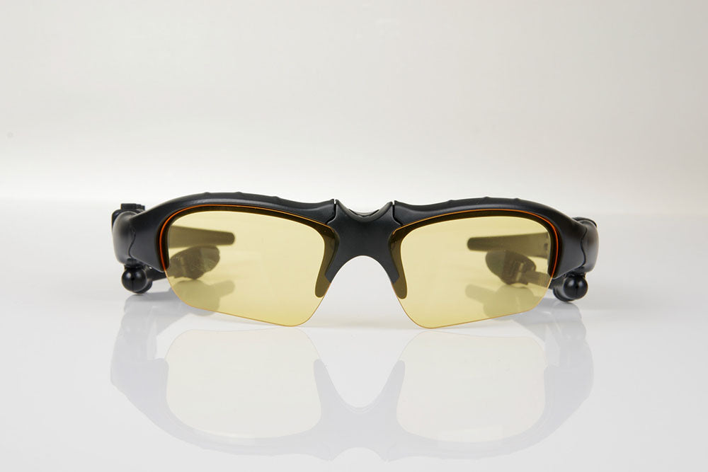 Earphones WirelessSports Headband Running Head band Bluetooth V5.0 chip-black frame-yellow stereo