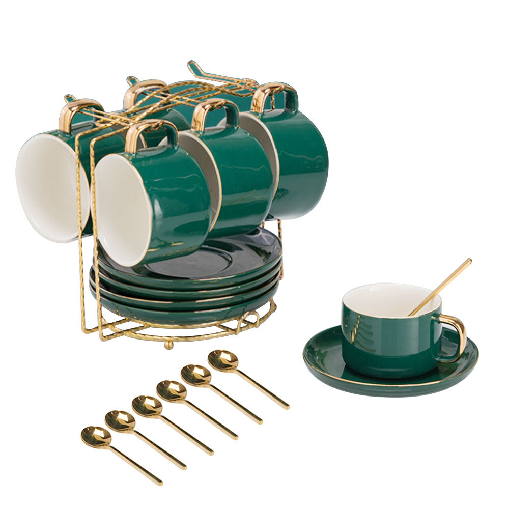 Tea Infusers British light luxury ceramic coffee cup saucer flower tea set office sets