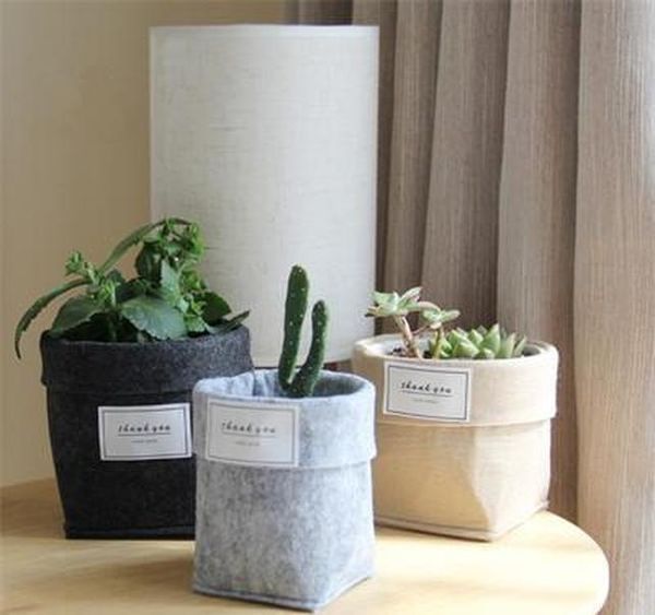 Pots Supplies Patio Lawn Garden Drop Delivery 2021 Felt Succulent Plant Nonwoven Fabric Cactus Grow Planters Pot Or Home Storage Basket Bags