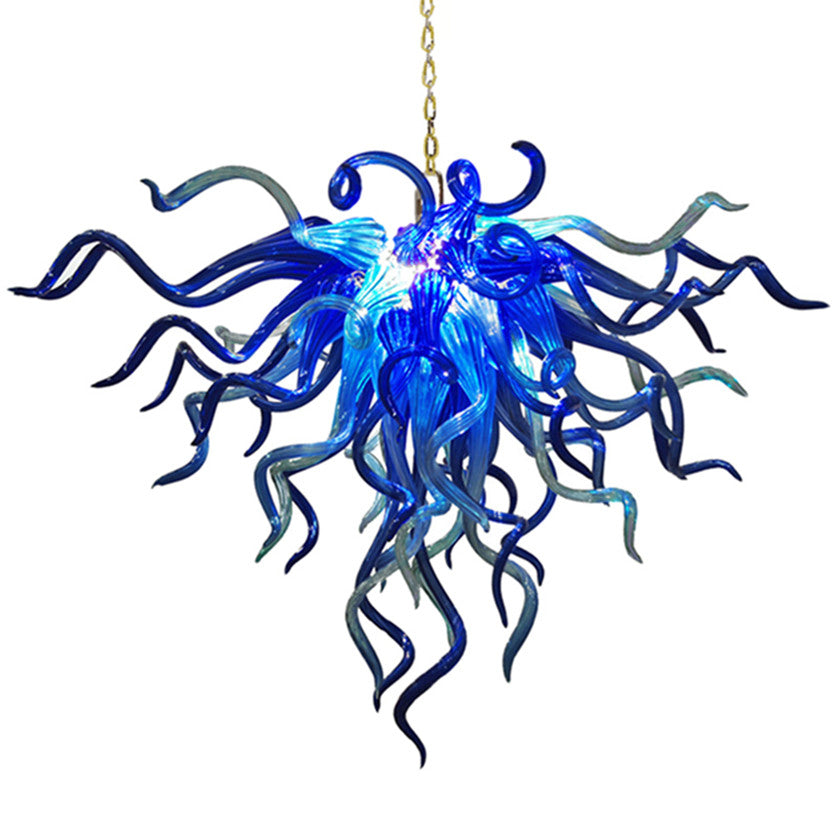 Modern Led Pendant Lamp Blue clear Color Chandeliers Lights Chandelier Hanging Lighting for Kitchen Living Dining Room Bedroom Villa Office Loft Dec