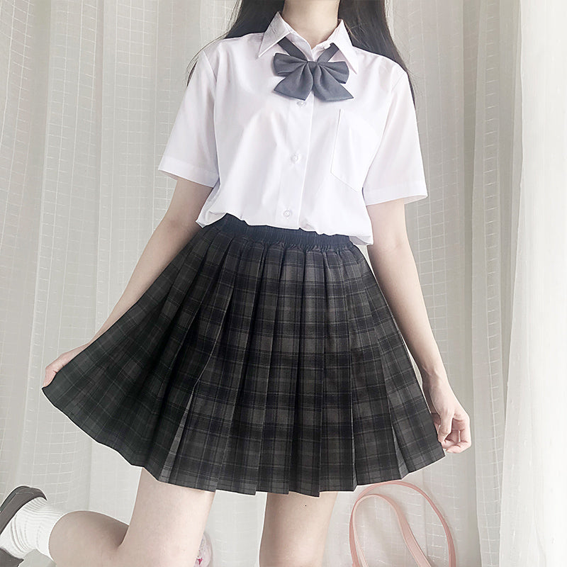 Japanese College Plaid Pleated Skirts Harajuku Vintage Elastic High Waist Jk Short Summer School Girl Cosplay Mini Skirt