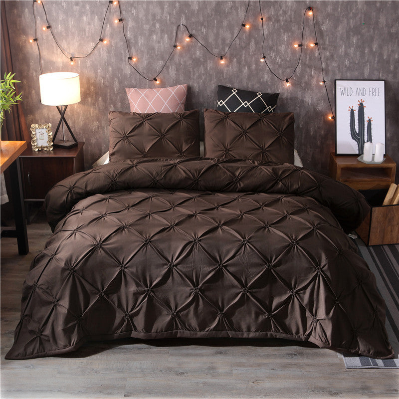Luxury Black Duvet Cover Pinch Pleat Brief Bedding Set Queen King Size 3pcs Bed Linen set Comforter Cover Set With Pillowcase45 472 V2