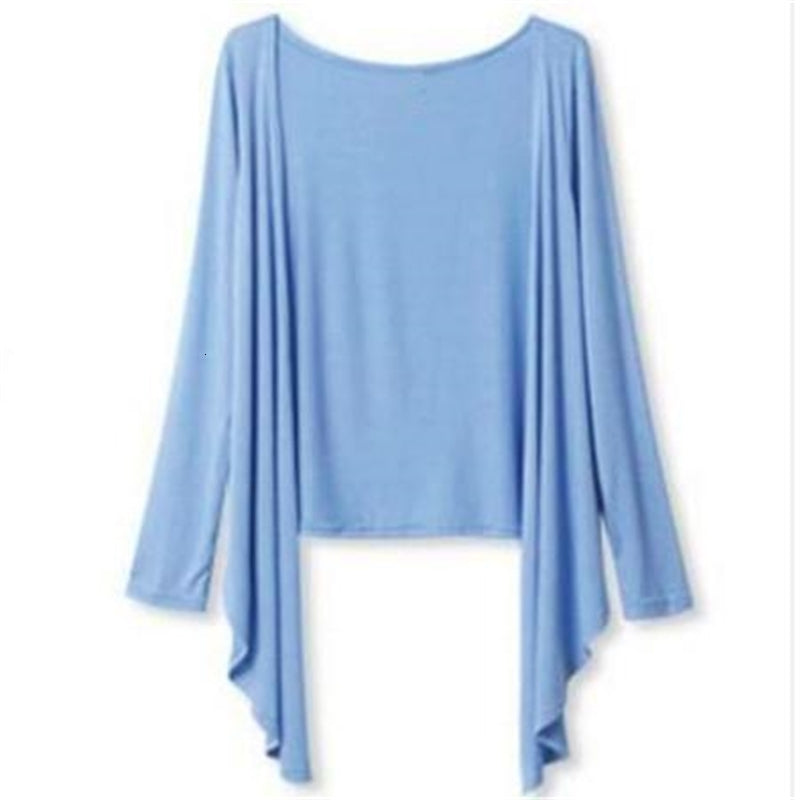 plus size Spring Summer women&#039;s modal sweater slim sun protection clothing outerwear black white gray red pink cardigan