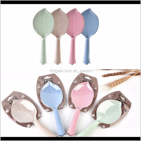 Spoons 4 Colors Wheat St Plastic Leaves Shape Non Stick Rice Paddle Spoon Kitchen Tools Supplies Cdxrg Knfgu