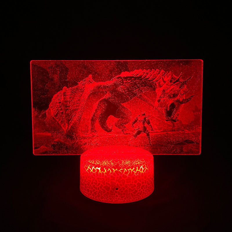 3D Picture Lamp LED Atomphere Night light Bluetooth Speaker Monster Hunter Remote Control for Bedroom Decoration Games Fans Birthday Gift