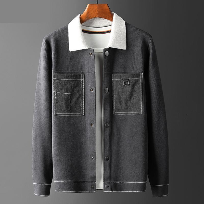 Men&#039;s Sweaters classic High Quality Men Jacket Autumn Youth Casual Cardigan Single Breasted Computer Knitted Thick Sweater Plus Size M-4XL
