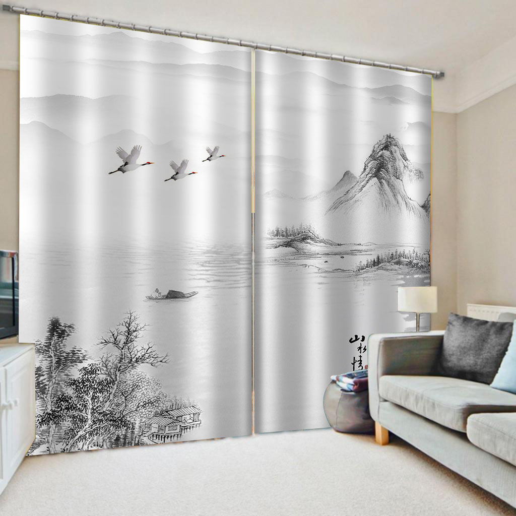 Large 3D Curtain Art Scenery Modern Fashion Photo Printed Curtains For Living Room Bedroom Home Decor