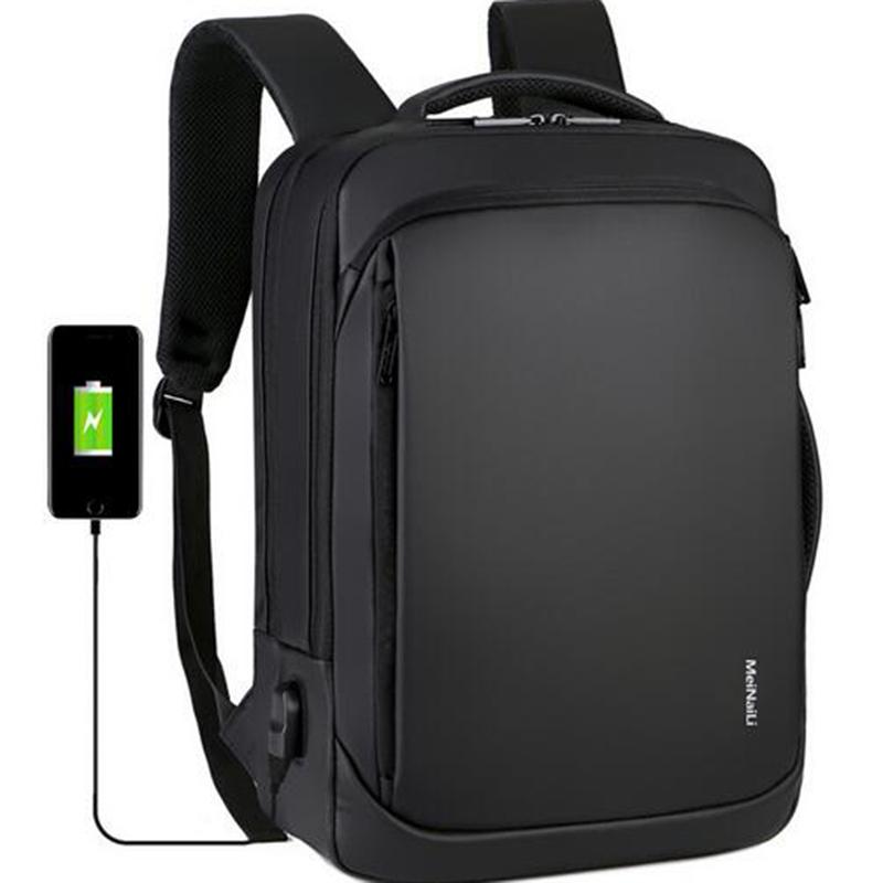 Men Backpack Laptop Fashion Waterproof College Student For Teenagers USB Interface Charging 15.6 Inch