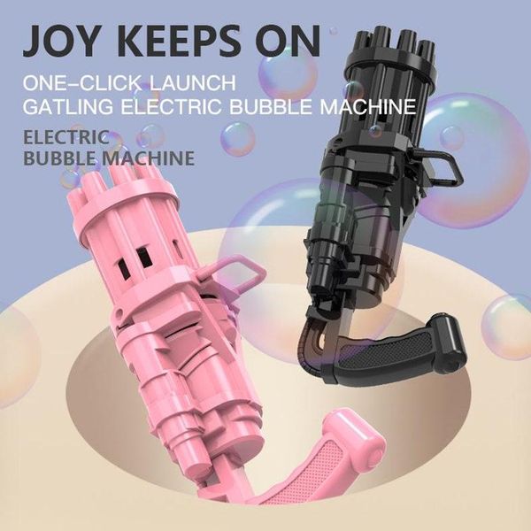 Kids Novelty Games Favor Automatic Gatling Bubble Gun Toys Summer Soap Water Bubbles Machine 2-in-1 Electric For Children Gift Toy UPS GC082