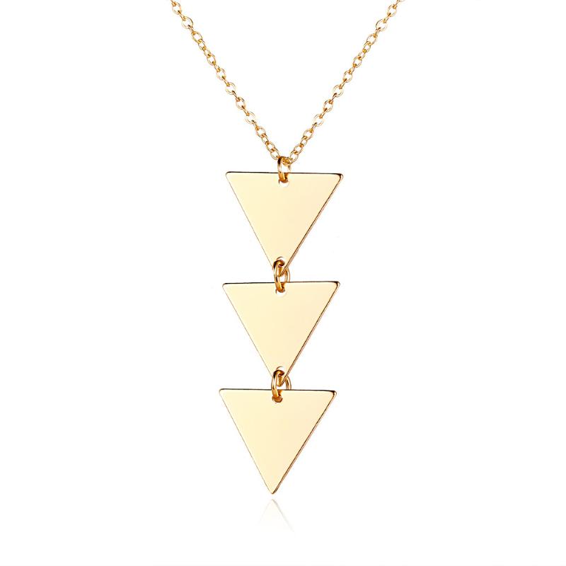 Pendant Necklaces Geometric Triangle Punk Chokers For Women Men Link Chain Charm Gold Silver Color Necklace Sweater Jewelry