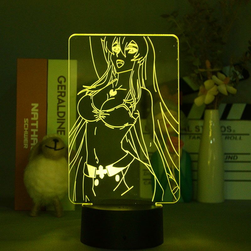 Kids Night Light 3D LED Desk Lamp USB Powered Nightlight APP Control Akame Ga Kill Esdeath Holidays Birthday Gift Room Decoration