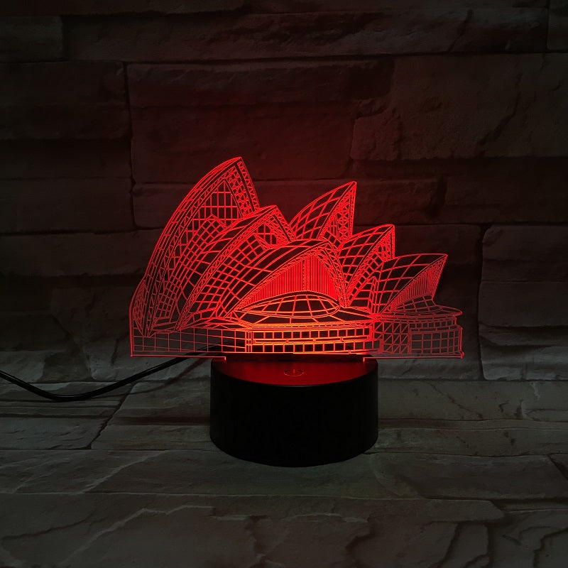 Acrylic 3D Desk Lamp USB Night Light LED Sydney Opera House Nightlight Memorial Gift Kids Room Party Decor Smart Phone Control