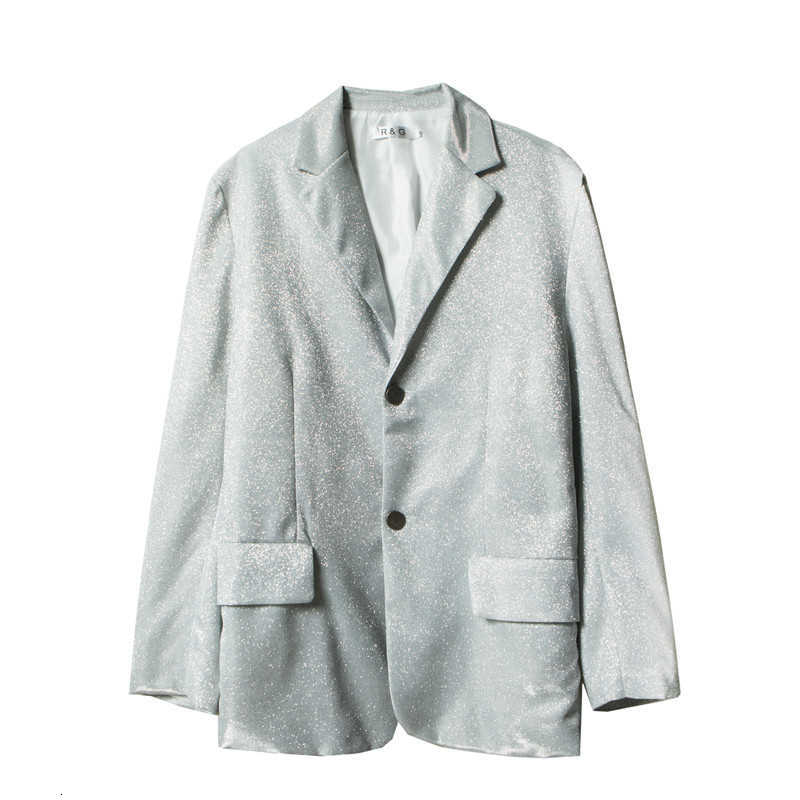 Men&#039;s Suits & Blazers Men Shiny Glitter Jackets Fashion Autumn Mens Sier Blazer Wedding Party Suit Jacket Gradient Stage Singers C
