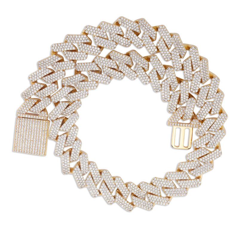 Pendant Necklaces 20MM Miami Est Box Clasp Cuban Link Chain Heavy Iced Out Cubic Zircon Necklace Choker Bling Hip Hop Jewelry For Men