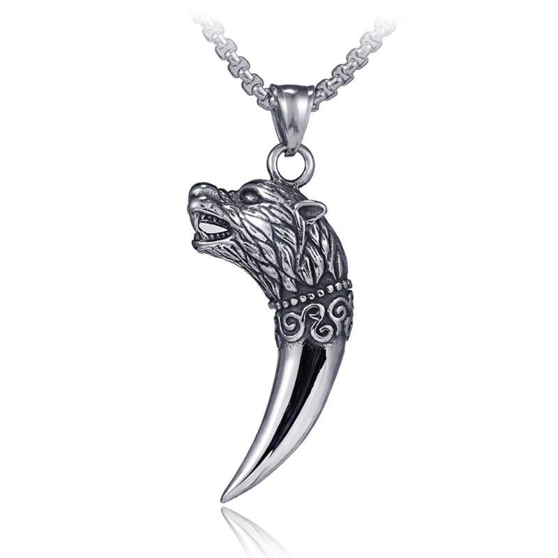 Chokers Not Fade Cool Wolf & Spike Stainless Steel Pendant Necklace Drop