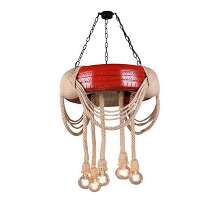 Lamp Covers & Shades Retro Industrial Wind Loft Tire Bar Coffee Meal Living Room Clothing Restaurant Decoration Chandelier With Led Bul