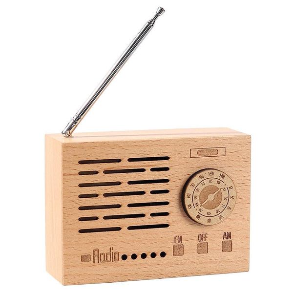 Wooden Radio Shaped Music Box Creative Retro Art Crafts Birthday Gift Doll Home Decoration Accessories
