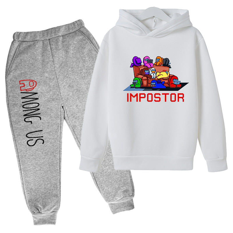 2021 Children&#039;s Autumn 2-Piece sets Among Us Boys Sweatshirt Hoodie + Pants Set Impostors Girls Home Leisure Sweatshirt pant