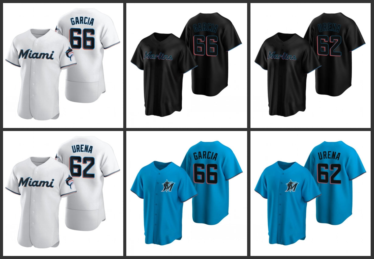 Miami&#13;Marlins&#13;Men Jarlin Garcia Jose Urena Women Youth Jersey