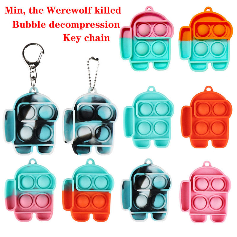 Rat killer key ring, push fidget, space werewolf kill among US finger bubble happy press plate