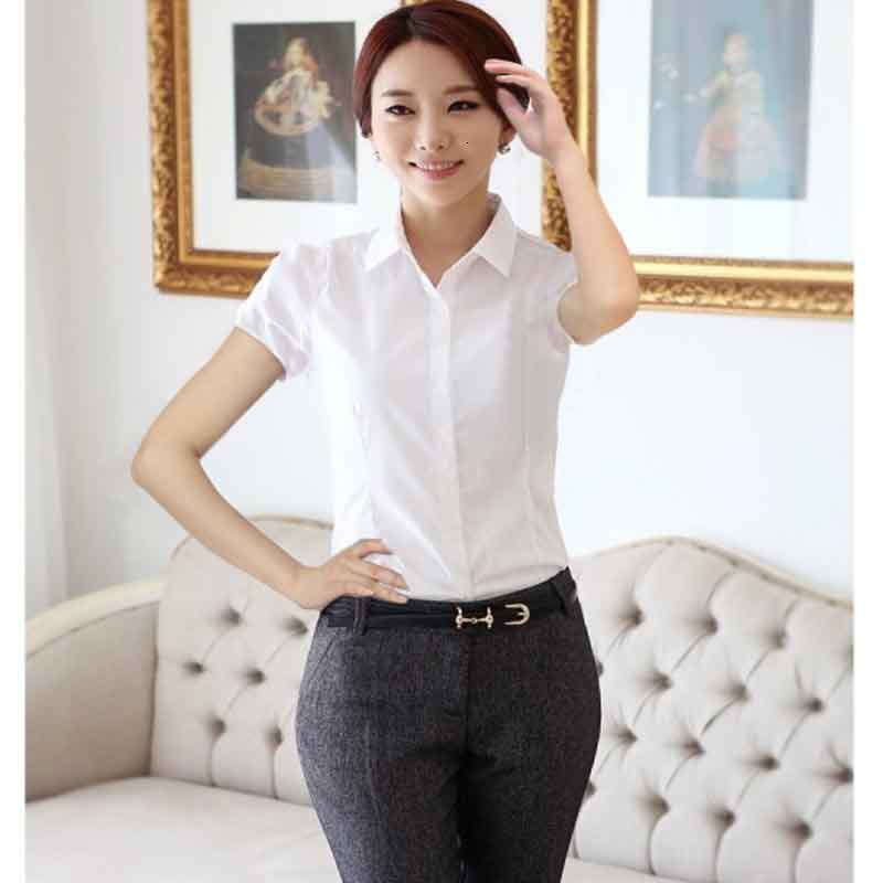 4970 Fashion White Shirt Women Work Wear Long Sleeve Female Office Blouse Tops Slim Formal s Shirts Cheap O0N9