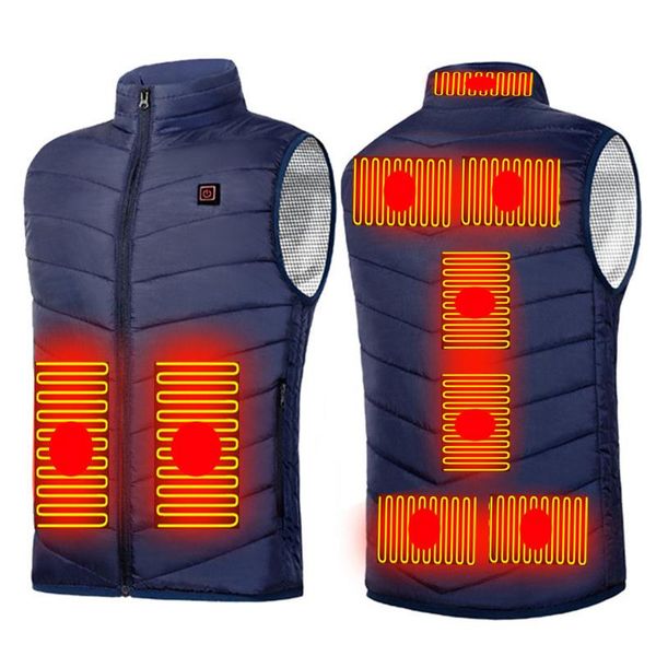 Heating Zones Ladies Electric Heated Coats Waistcoat Clothing USB Rechargeable Women&#039;S Vest For Bike Hunting Men&#039;s Vests